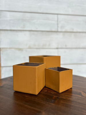 Orange Square Vase